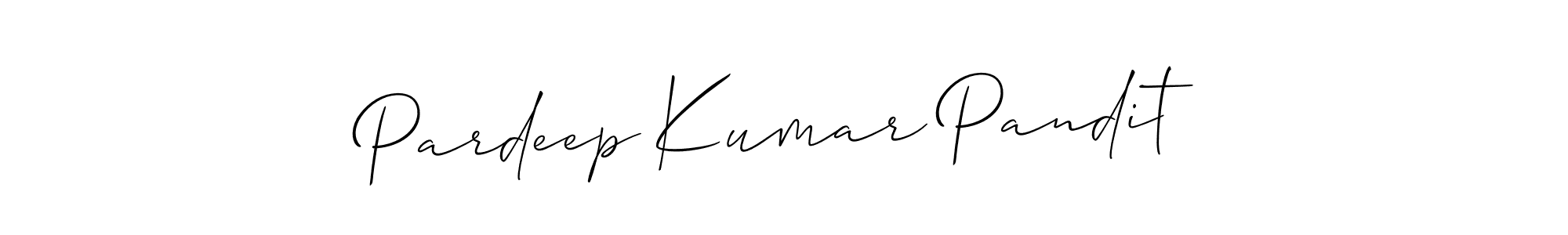 How to make Pardeep Kumar Pandit name signature. Use Allison_Script style for creating short signs online. This is the latest handwritten sign. Pardeep Kumar Pandit signature style 2 images and pictures png