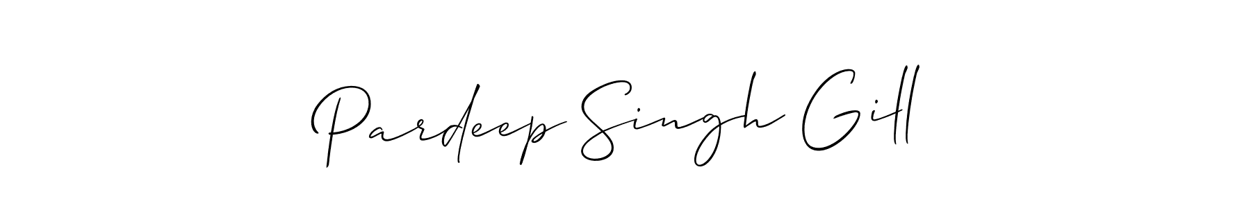 How to make Pardeep Singh Gill name signature. Use Allison_Script style for creating short signs online. This is the latest handwritten sign. Pardeep Singh Gill signature style 2 images and pictures png