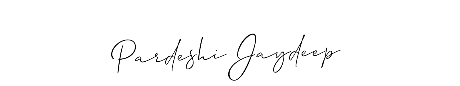 Also we have Pardeshi Jaydeep name is the best signature style. Create professional handwritten signature collection using Allison_Script autograph style. Pardeshi Jaydeep signature style 2 images and pictures png