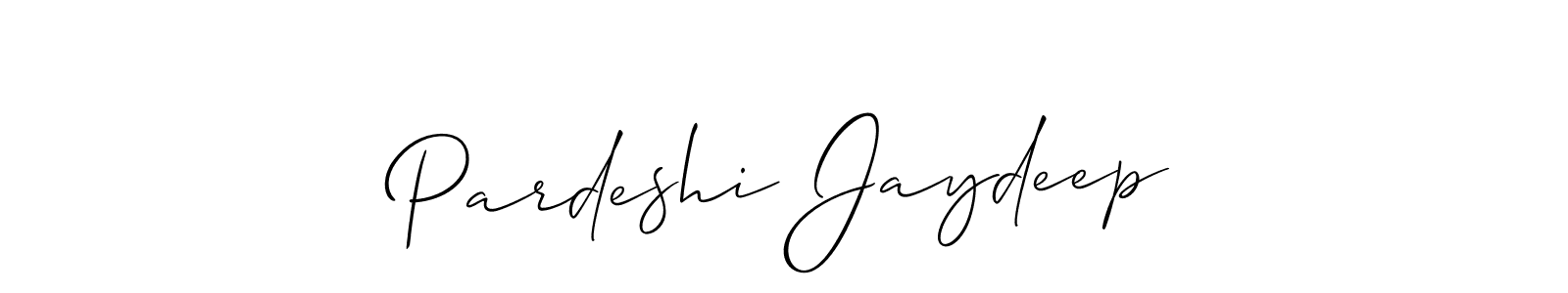 Also we have Pardeshi Jaydeep name is the best signature style. Create professional handwritten signature collection using Allison_Script autograph style. Pardeshi Jaydeep signature style 2 images and pictures png