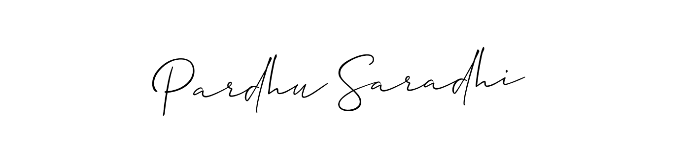 Create a beautiful signature design for name Pardhu Saradhi. With this signature (Allison_Script) fonts, you can make a handwritten signature for free. Pardhu Saradhi signature style 2 images and pictures png