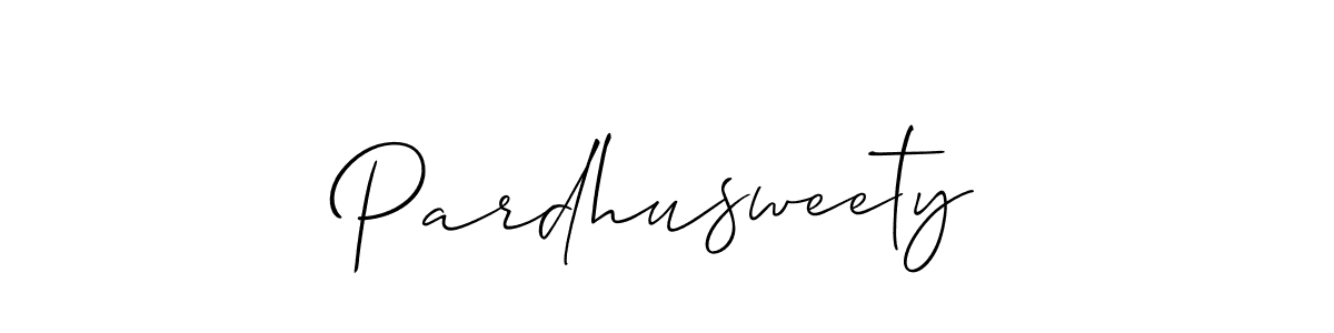 Use a signature maker to create a handwritten signature online. With this signature software, you can design (Allison_Script) your own signature for name Pardhusweety. Pardhusweety signature style 2 images and pictures png