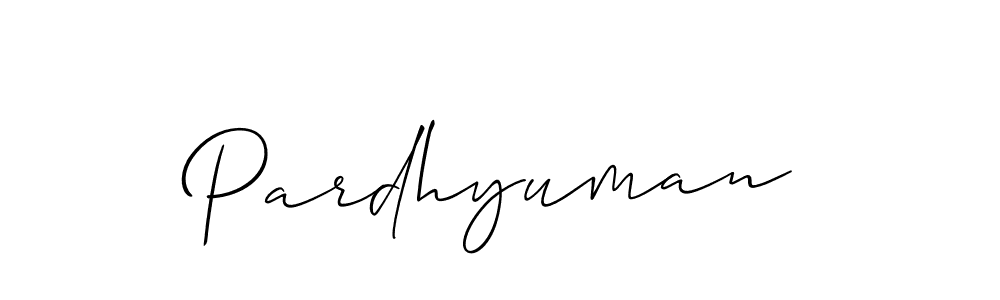 Also we have Pardhyuman name is the best signature style. Create professional handwritten signature collection using Allison_Script autograph style. Pardhyuman signature style 2 images and pictures png