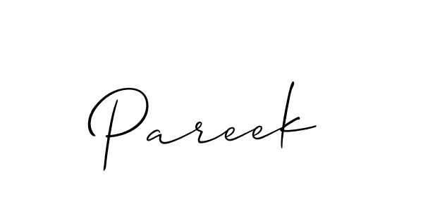 Make a beautiful signature design for name Pareek. With this signature (Allison_Script) style, you can create a handwritten signature for free. Pareek signature style 2 images and pictures png