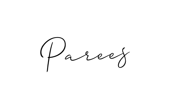 Design your own signature with our free online signature maker. With this signature software, you can create a handwritten (Allison_Script) signature for name Parees. Parees signature style 2 images and pictures png