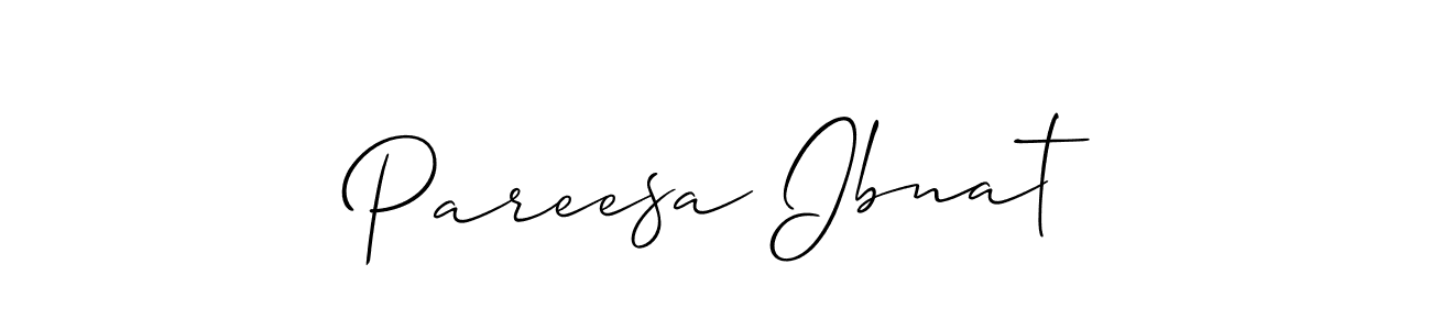 Make a short Pareesa Ibnat signature style. Manage your documents anywhere anytime using Allison_Script. Create and add eSignatures, submit forms, share and send files easily. Pareesa Ibnat signature style 2 images and pictures png