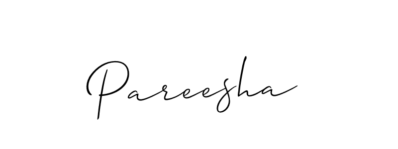 How to make Pareesha name signature. Use Allison_Script style for creating short signs online. This is the latest handwritten sign. Pareesha signature style 2 images and pictures png