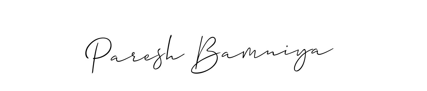 How to Draw Paresh Bamniya signature style? Allison_Script is a latest design signature styles for name Paresh Bamniya. Paresh Bamniya signature style 2 images and pictures png