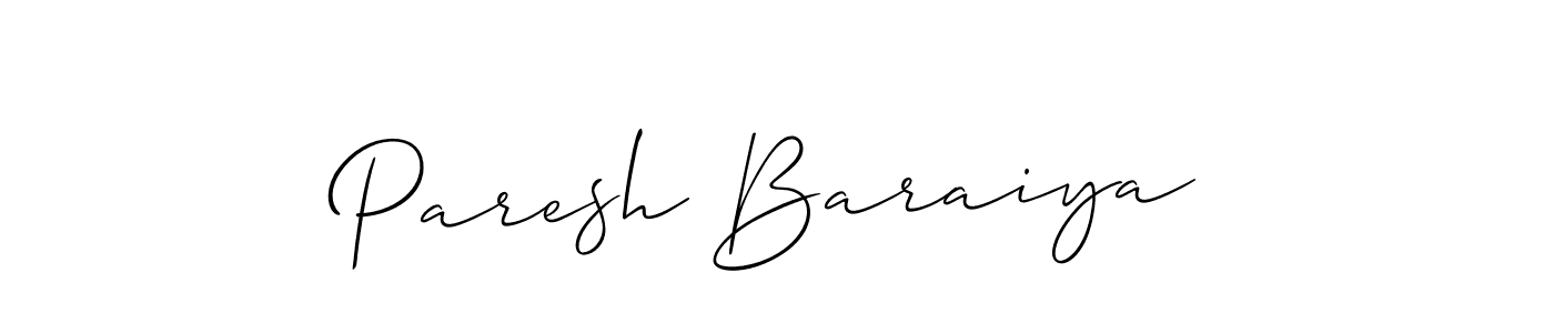 How to Draw Paresh Baraiya signature style? Allison_Script is a latest design signature styles for name Paresh Baraiya. Paresh Baraiya signature style 2 images and pictures png