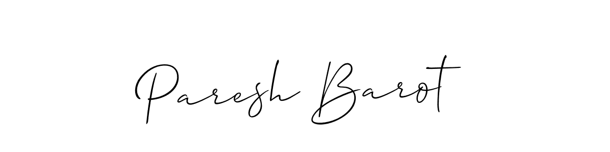 How to make Paresh Barot signature? Allison_Script is a professional autograph style. Create handwritten signature for Paresh Barot name. Paresh Barot signature style 2 images and pictures png