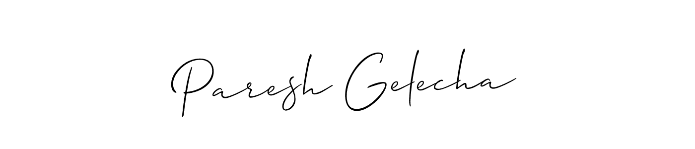 if you are searching for the best signature style for your name Paresh Gelecha. so please give up your signature search. here we have designed multiple signature styles  using Allison_Script. Paresh Gelecha signature style 2 images and pictures png