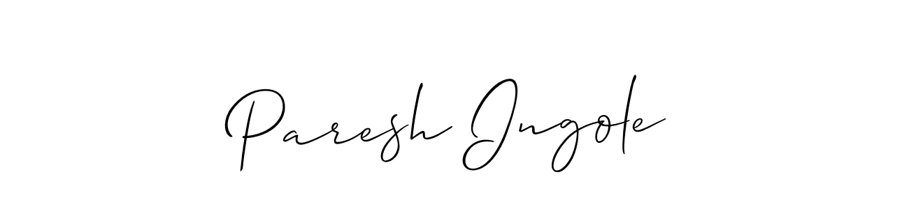 Make a beautiful signature design for name Paresh Ingole. With this signature (Allison_Script) style, you can create a handwritten signature for free. Paresh Ingole signature style 2 images and pictures png