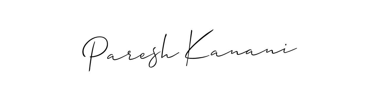 Create a beautiful signature design for name Paresh Kanani. With this signature (Allison_Script) fonts, you can make a handwritten signature for free. Paresh Kanani signature style 2 images and pictures png