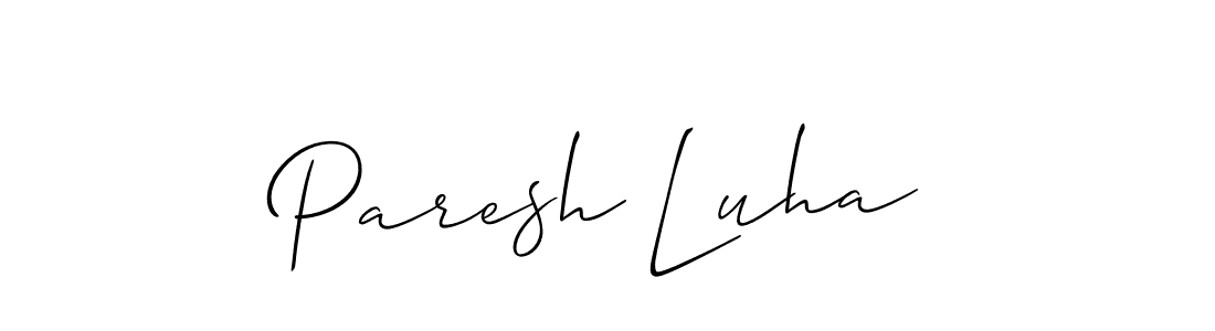 Use a signature maker to create a handwritten signature online. With this signature software, you can design (Allison_Script) your own signature for name Paresh Luha. Paresh Luha signature style 2 images and pictures png