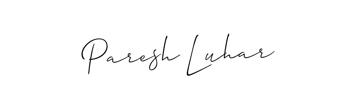 Allison_Script is a professional signature style that is perfect for those who want to add a touch of class to their signature. It is also a great choice for those who want to make their signature more unique. Get Paresh Luhar name to fancy signature for free. Paresh Luhar signature style 2 images and pictures png