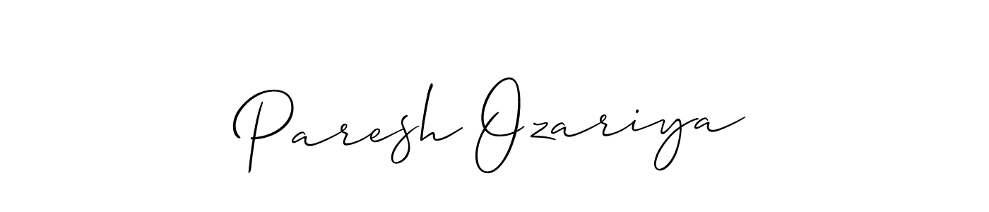 How to make Paresh Ozariya name signature. Use Allison_Script style for creating short signs online. This is the latest handwritten sign. Paresh Ozariya signature style 2 images and pictures png