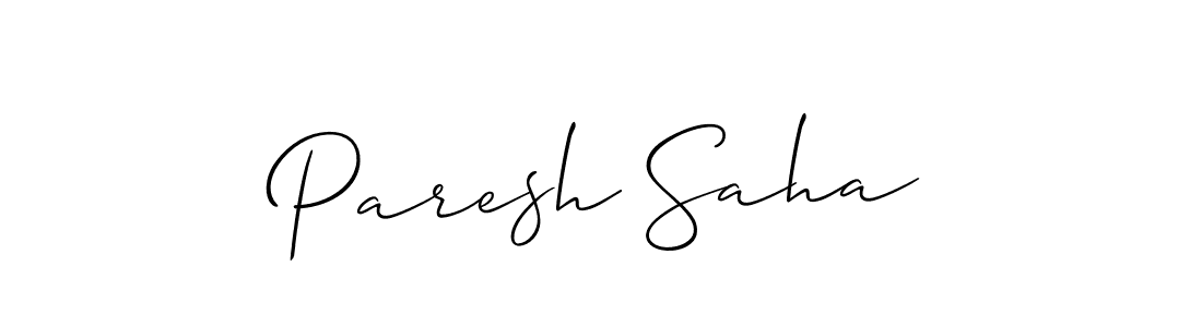 Create a beautiful signature design for name Paresh Saha. With this signature (Allison_Script) fonts, you can make a handwritten signature for free. Paresh Saha signature style 2 images and pictures png