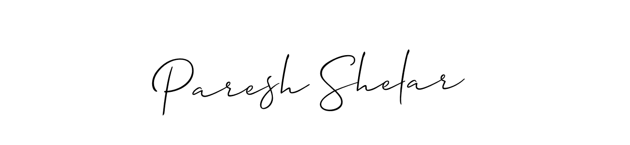 Create a beautiful signature design for name Paresh Shelar. With this signature (Allison_Script) fonts, you can make a handwritten signature for free. Paresh Shelar signature style 2 images and pictures png