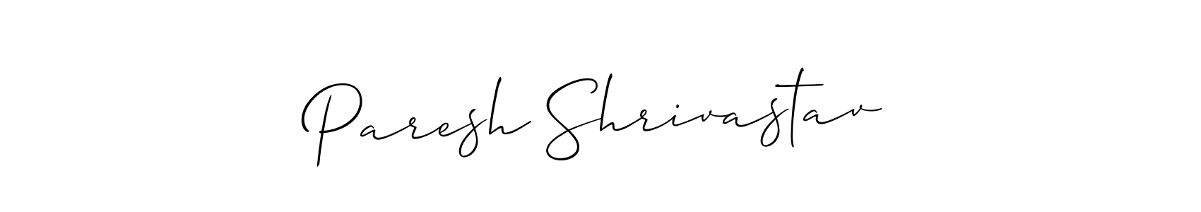 How to make Paresh Shrivastav name signature. Use Allison_Script style for creating short signs online. This is the latest handwritten sign. Paresh Shrivastav signature style 2 images and pictures png
