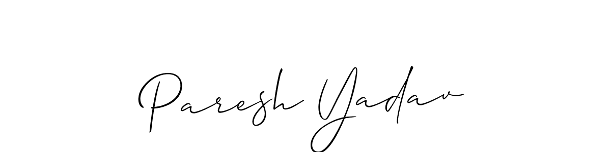 Paresh Yadav stylish signature style. Best Handwritten Sign (Allison_Script) for my name. Handwritten Signature Collection Ideas for my name Paresh Yadav. Paresh Yadav signature style 2 images and pictures png