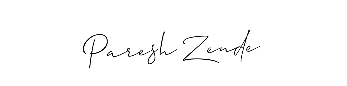 Also we have Paresh Zende name is the best signature style. Create professional handwritten signature collection using Allison_Script autograph style. Paresh Zende signature style 2 images and pictures png
