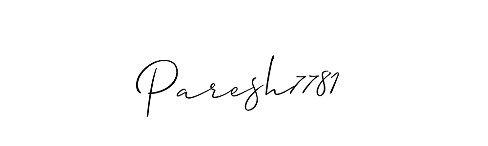 Allison_Script is a professional signature style that is perfect for those who want to add a touch of class to their signature. It is also a great choice for those who want to make their signature more unique. Get Paresh7781 name to fancy signature for free. Paresh7781 signature style 2 images and pictures png