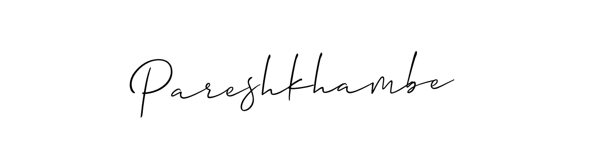 if you are searching for the best signature style for your name Pareshkhambe. so please give up your signature search. here we have designed multiple signature styles  using Allison_Script. Pareshkhambe signature style 2 images and pictures png