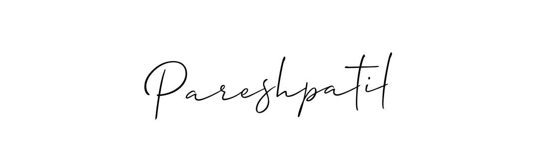 Use a signature maker to create a handwritten signature online. With this signature software, you can design (Allison_Script) your own signature for name Pareshpatil. Pareshpatil signature style 2 images and pictures png