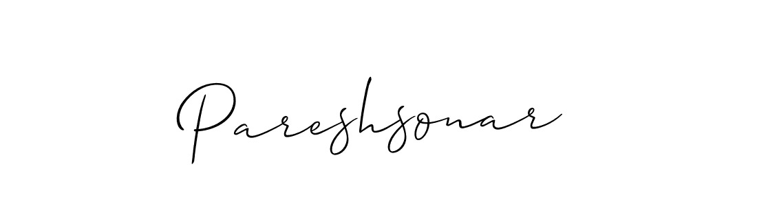 Make a beautiful signature design for name Pareshsonar. With this signature (Allison_Script) style, you can create a handwritten signature for free. Pareshsonar signature style 2 images and pictures png