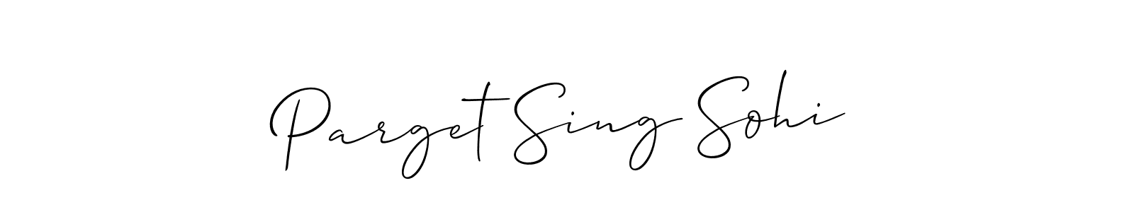 Use a signature maker to create a handwritten signature online. With this signature software, you can design (Allison_Script) your own signature for name Parget Sing Sohi. Parget Sing Sohi signature style 2 images and pictures png