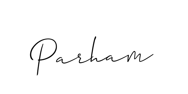 Allison_Script is a professional signature style that is perfect for those who want to add a touch of class to their signature. It is also a great choice for those who want to make their signature more unique. Get Parham name to fancy signature for free. Parham signature style 2 images and pictures png
