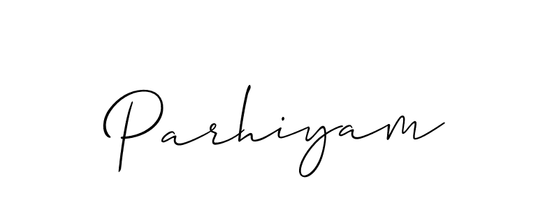 Make a beautiful signature design for name Parhiyam. With this signature (Allison_Script) style, you can create a handwritten signature for free. Parhiyam signature style 2 images and pictures png