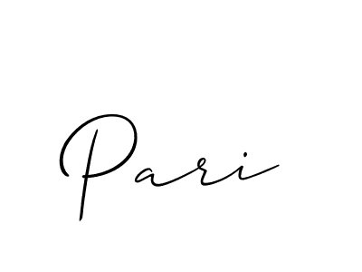Create a beautiful signature design for name Pari. With this signature (Allison_Script) fonts, you can make a handwritten signature for free. Pari signature style 2 images and pictures png