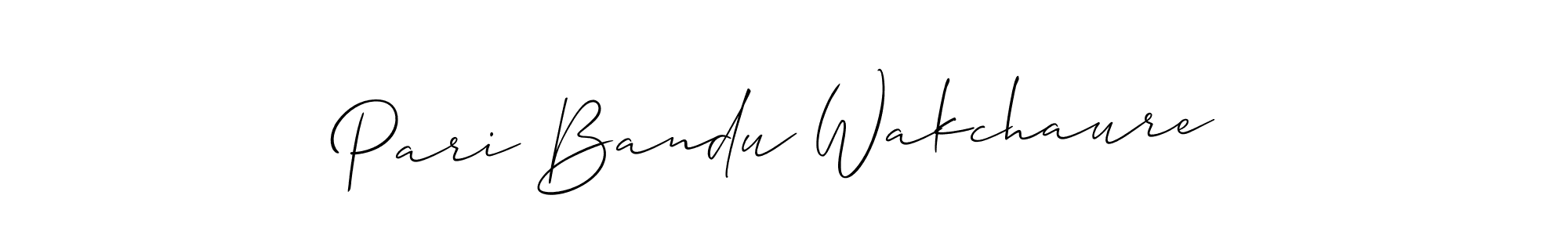 The best way (Allison_Script) to make a short signature is to pick only two or three words in your name. The name Pari Bandu Wakchaure include a total of six letters. For converting this name. Pari Bandu Wakchaure signature style 2 images and pictures png