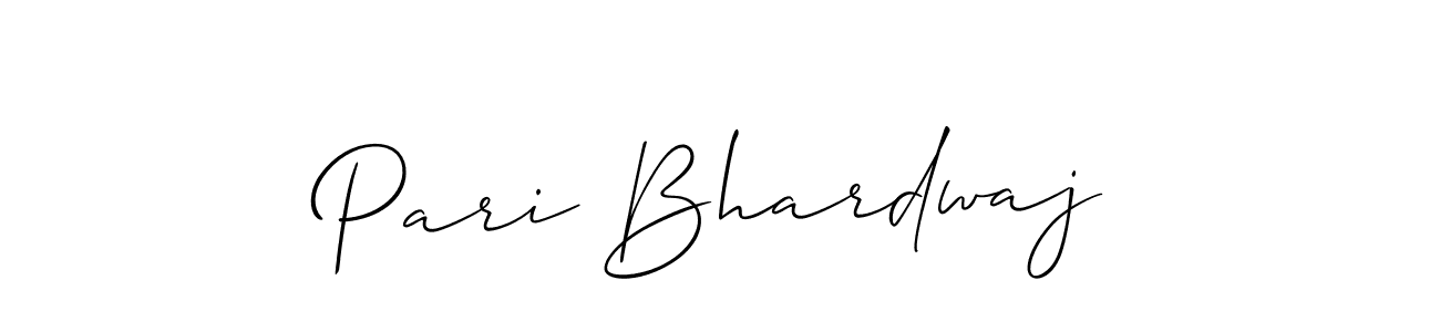 How to Draw Pari Bhardwaj signature style? Allison_Script is a latest design signature styles for name Pari Bhardwaj. Pari Bhardwaj signature style 2 images and pictures png
