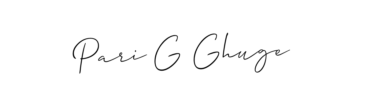 Design your own signature with our free online signature maker. With this signature software, you can create a handwritten (Allison_Script) signature for name Pari G Ghuge. Pari G Ghuge signature style 2 images and pictures png