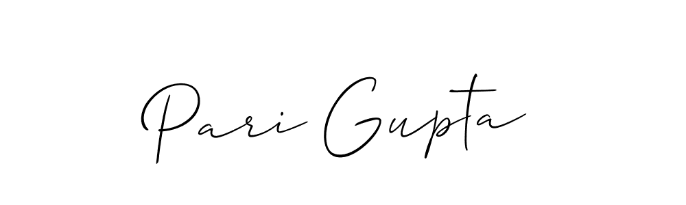 Also You can easily find your signature by using the search form. We will create Pari Gupta name handwritten signature images for you free of cost using Allison_Script sign style. Pari Gupta signature style 2 images and pictures png