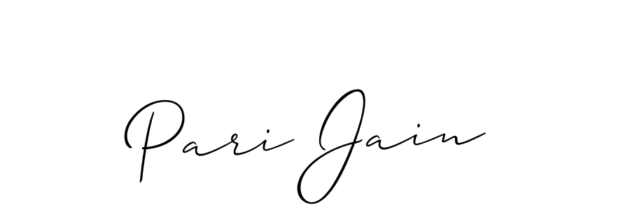 Use a signature maker to create a handwritten signature online. With this signature software, you can design (Allison_Script) your own signature for name Pari Jain. Pari Jain signature style 2 images and pictures png