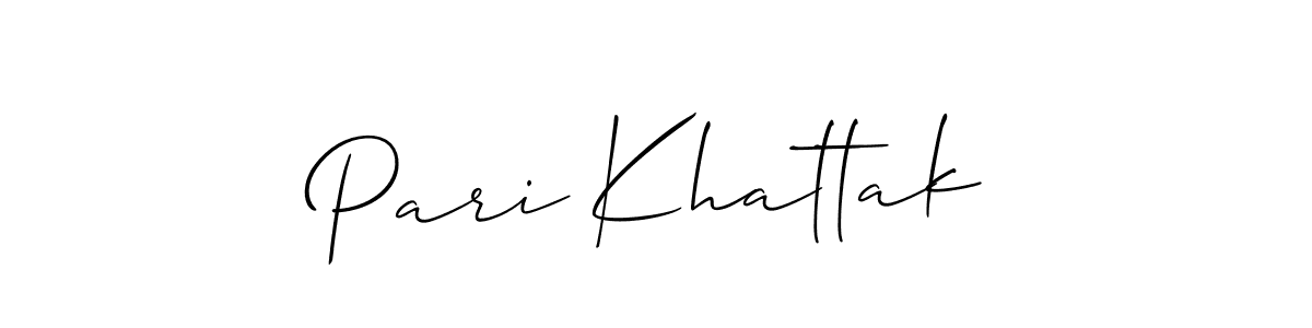 Design your own signature with our free online signature maker. With this signature software, you can create a handwritten (Allison_Script) signature for name Pari Khattak. Pari Khattak signature style 2 images and pictures png