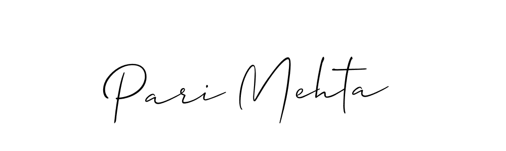 Design your own signature with our free online signature maker. With this signature software, you can create a handwritten (Allison_Script) signature for name Pari Mehta. Pari Mehta signature style 2 images and pictures png