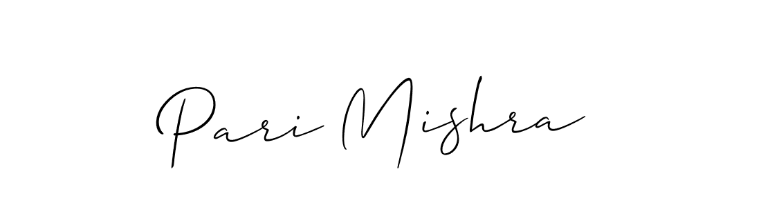 Allison_Script is a professional signature style that is perfect for those who want to add a touch of class to their signature. It is also a great choice for those who want to make their signature more unique. Get Pari Mishra name to fancy signature for free. Pari Mishra signature style 2 images and pictures png