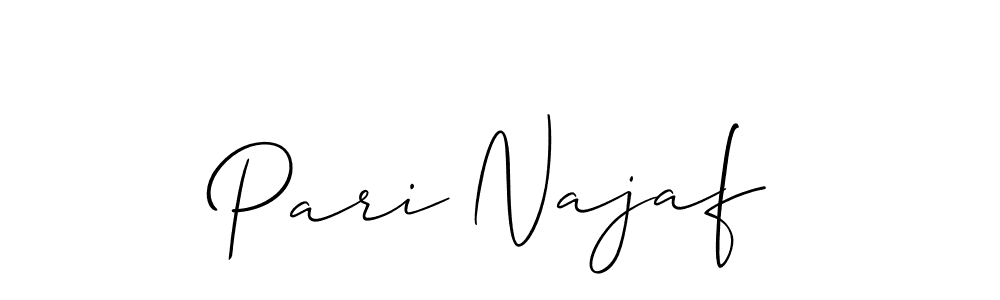 Pari Najaf stylish signature style. Best Handwritten Sign (Allison_Script) for my name. Handwritten Signature Collection Ideas for my name Pari Najaf. Pari Najaf signature style 2 images and pictures png