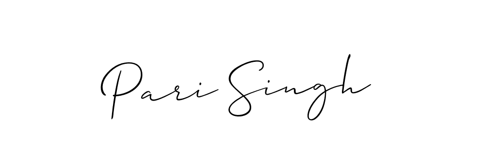 Also You can easily find your signature by using the search form. We will create Pari Singh name handwritten signature images for you free of cost using Allison_Script sign style. Pari Singh signature style 2 images and pictures png