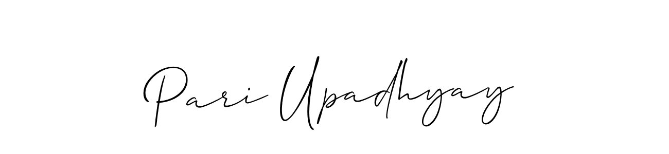 Also You can easily find your signature by using the search form. We will create Pari Upadhyay name handwritten signature images for you free of cost using Allison_Script sign style. Pari Upadhyay signature style 2 images and pictures png