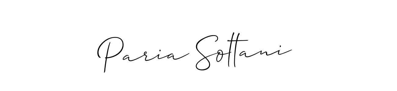 Design your own signature with our free online signature maker. With this signature software, you can create a handwritten (Allison_Script) signature for name Paria Soltani. Paria Soltani signature style 2 images and pictures png