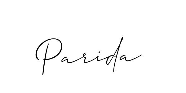 It looks lik you need a new signature style for name Parida. Design unique handwritten (Allison_Script) signature with our free signature maker in just a few clicks. Parida signature style 2 images and pictures png