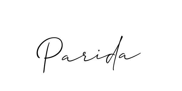 It looks lik you need a new signature style for name Parida. Design unique handwritten (Allison_Script) signature with our free signature maker in just a few clicks. Parida signature style 2 images and pictures png