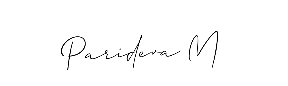 This is the best signature style for the Parideva M name. Also you like these signature font (Allison_Script). Mix name signature. Parideva M signature style 2 images and pictures png