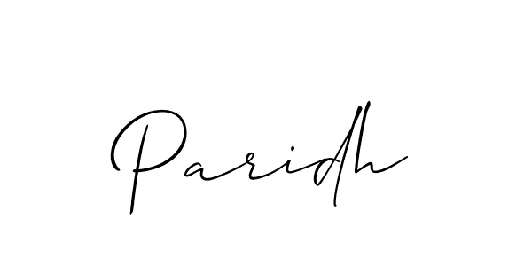 Design your own signature with our free online signature maker. With this signature software, you can create a handwritten (Allison_Script) signature for name Paridh. Paridh signature style 2 images and pictures png