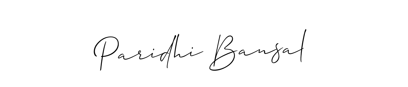 Paridhi Bansal stylish signature style. Best Handwritten Sign (Allison_Script) for my name. Handwritten Signature Collection Ideas for my name Paridhi Bansal. Paridhi Bansal signature style 2 images and pictures png